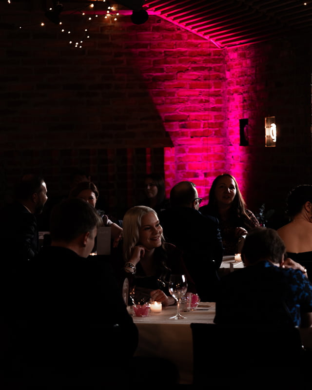 DJ services with festive lighting for Christmas parties – Ruska Event.